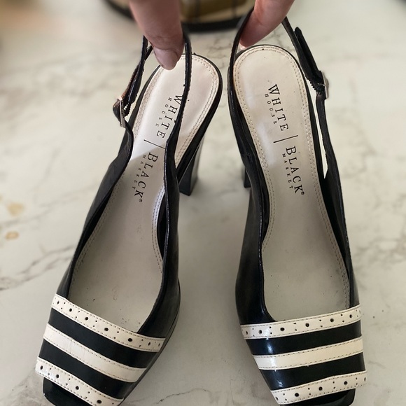 White House Black Market | Stacked Heel Peep Toe - Picture 5 of 6